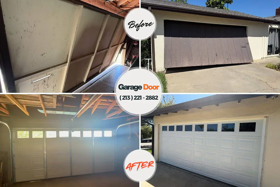Before and after: Garage Door Installation & Replacement Duson, LA